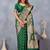 Green soft silk blend banarasi jacuard work designer party wear saree with unstitched blouse piece