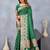 Green soft silk blend banarasi jacuard work designer party wear saree with unstitched blouse piece