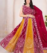 Elegant Vichitra Silk Bridal Lehenga Choli with Sequins Embroidery