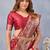 Red soft silk blend banarasi jacuard work designer party wear saree with unstitched blouse piece