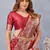 Red soft silk blend banarasi jacuard work designer party wear saree with unstitched blouse piece