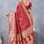 Red soft silk blend banarasi jacuard work designer party wear saree with unstitched blouse piece