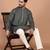 Men's geometric printed cotton straight kurta