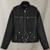 women's black lambskin cafe racer jacket adjustable belted waist