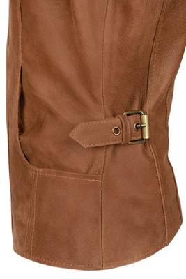 women's brown premium lambskin leather jacket adjustable belted waist premium 3