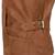 Women’s brown lambskin leather jacket zipper detail & waist belt stylish