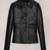Women’s black lambskin leather jacket-4 envelope pocket stylish