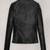 Women’s black lambskin leather jacket-4 envelope pocket stylish