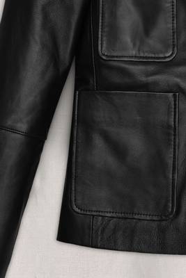 women's black lambskin leather jacket classic zip up style advanced 4