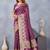 Wine soft silk blend banarasi jacuard work designer party wear saree with unstitched blouse piece
