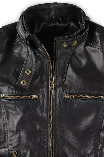 women's black lambskin leather biker jacket classic moto zip style genuine superior