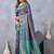 Turquoise soft silk blend banarasi jacuard work designer party wear saree with unstitched blouse piece