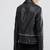 women's black premium lambskin leather jacket adjustable belted waist premium