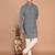 Men's geometric printed cotton straight kurta