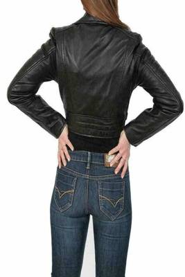 women's black lambskin leather biker jacket premium quilted design genuine 2