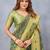 Light green soft silk blend banarasi jacuard work designer party wear saree with unstitched blouse piece