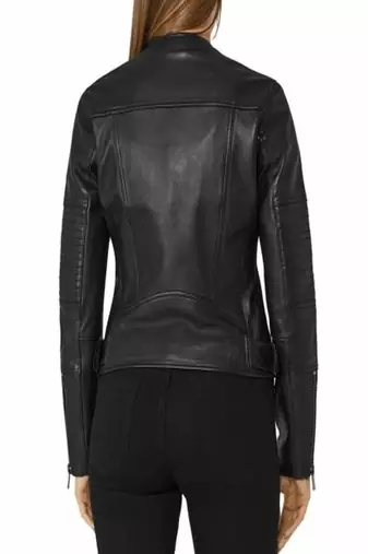 women's black lambskin leather biker jacket premium quilted design superior
