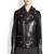 Women’s real soft lambskin leather jacket black- button detail & cross zipper stylish