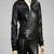 Women’s real soft lambskin leather jacket black-snap button zipper stylish