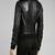 Women’s real soft lambskin leather jacket black-snap button zipper stylish