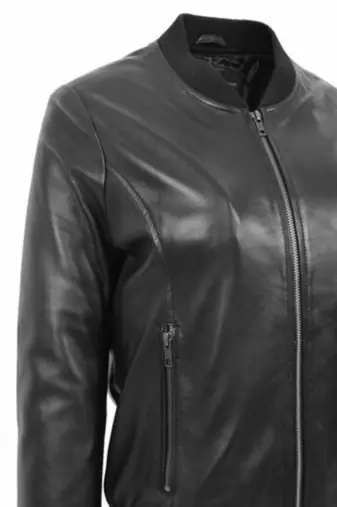 women's black lambskin leather jacket classic zip up style premium premium