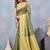 Light green soft silk blend banarasi jacuard work designer party wear saree with unstitched blouse piece