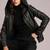 Women's real soft lambskin leather jacket black hoodie motorcycle biker stylish slim fit