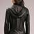 Women's real soft lambskin leather jacket black hoodie motorcycle biker stylish slim fit