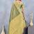 Light green soft silk blend banarasi jacuard work designer party wear saree with unstitched blouse piece