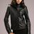 Women's real soft lambskin leather jacket black hoodie motorcycle biker stylish slim fit