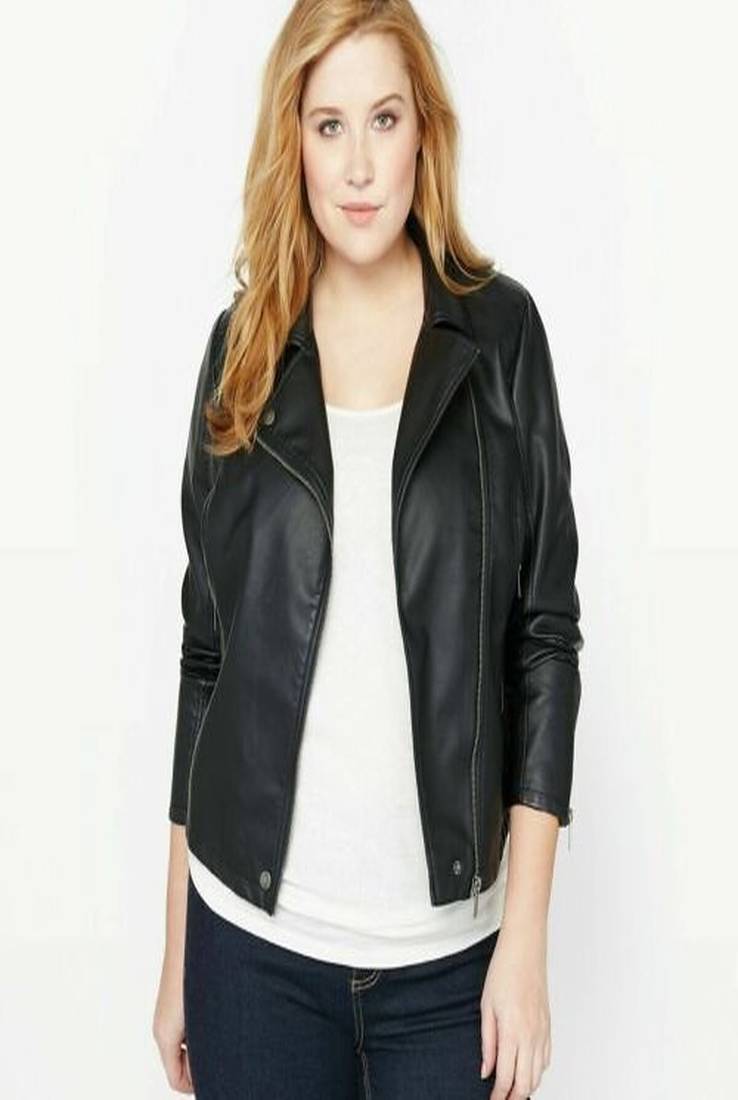 women's black lambskin leather bomber jacket ribbed cuffs and waist elegant
