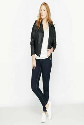 women's black lambskin leather bomber jacket ribbed cuffs and waist elegant 2