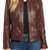 women's burgundy lambskin leather biker jacket premium quilted design