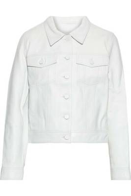 women's white lambskin leather jacket classic zip up style authentic 1