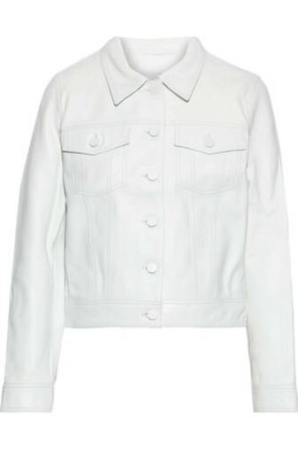 women's white lambskin leather jacket classic zip up style authentic