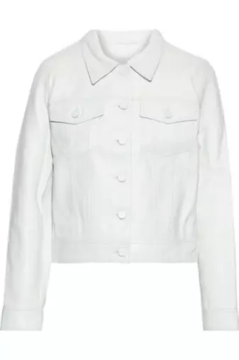 Women’s real soft lambskin leather slim fit jacket white 2 pocket  stylish