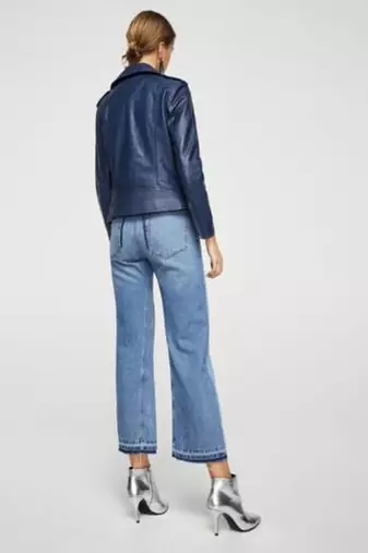 women's blue lambskin leather jacket classic zip up style