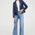 Women's real soft lambskin leather slim fit jacket blue zipper stylish