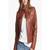 Women’s real soft lambskin leather jacket brown motorcycle biker stylish