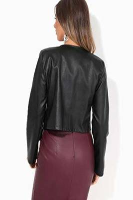 women's black lambskin leather bomber jacket ribbed cuffs and waist sophisticated 2