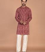 Men's  paisley print cotton kurta