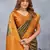 Green orange soft silk blend banarasi jacuard work designer party wear saree with unstitched blouse piece