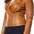 women's brown premium lambskin leather jacket premium quilted design