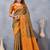 Green orange soft silk blend banarasi jacuard work designer party wear saree with unstitched blouse piece