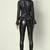 women's black lambskin leather biker jacket peplum waist detailing