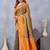 Green orange soft silk blend banarasi jacuard work designer party wear saree with unstitched blouse piece