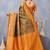 Green orange soft silk blend banarasi jacuard work designer party wear saree with unstitched blouse piece
