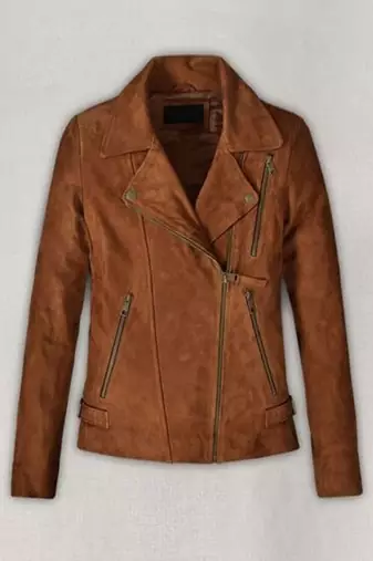 women's brown premium lambskin leather jacket asymmetrical zip closure exclusive