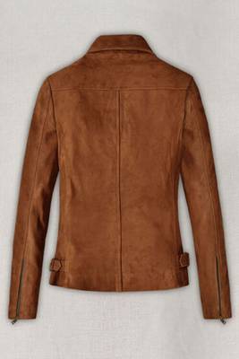women's brown premium lambskin leather jacket asymmetrical zip closure exclusive 3