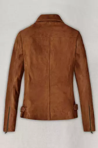 women's brown premium lambskin leather jacket asymmetrical zip closure exclusive